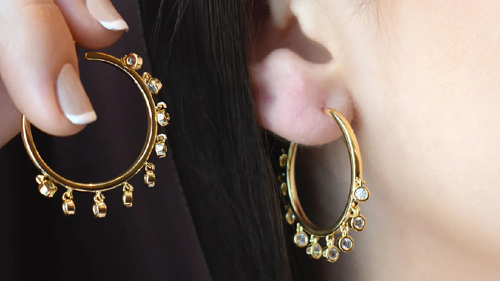 latest design gold plated earrings for women