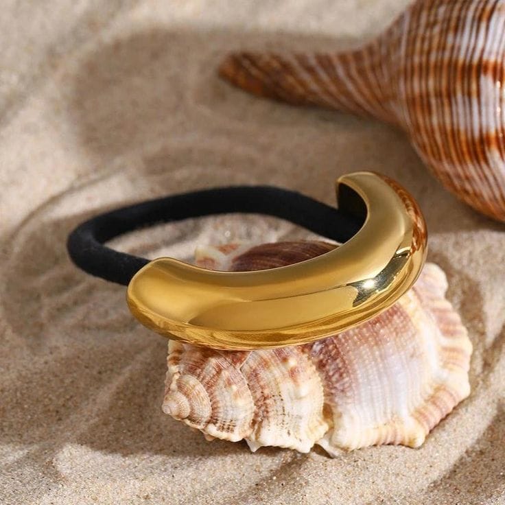 Gold Hair Tie Cuff – Trendy Ponytail Holder